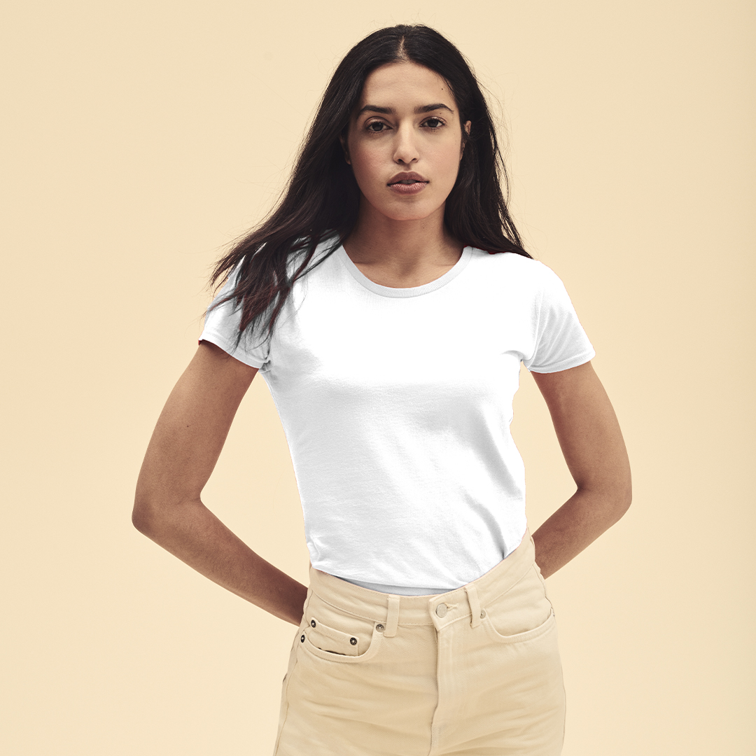 Camiseta Mujer Blanca Iconic personalizado para empresas