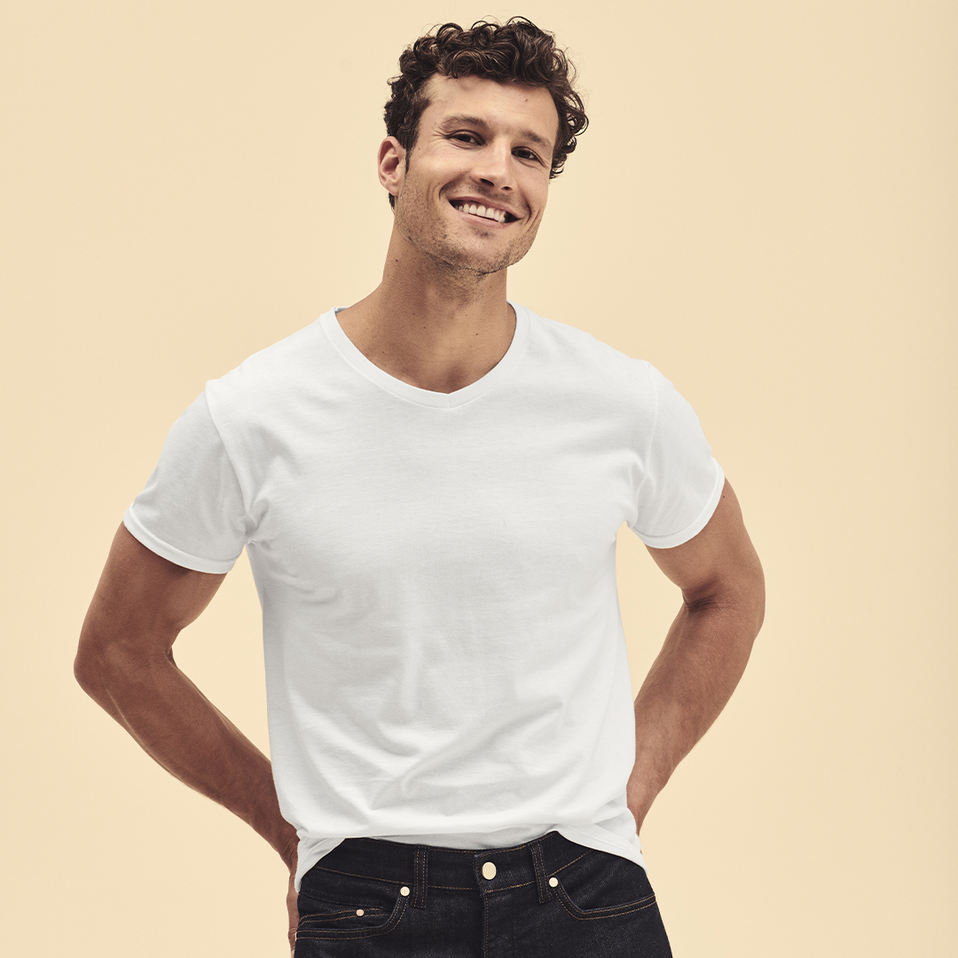 Camiseta Adulto Blanca Iconic V-N personalizado para empresas