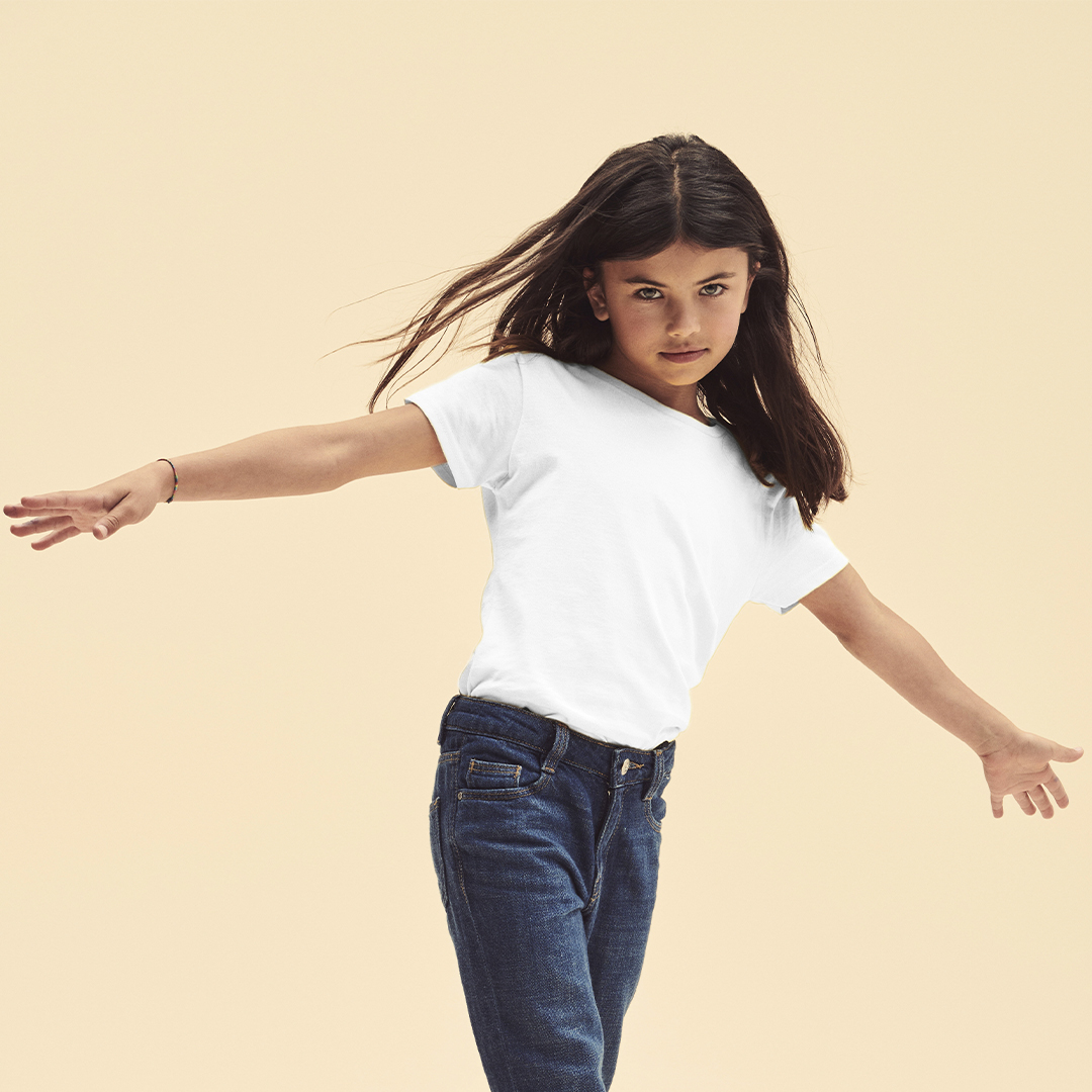 Camiseta Niña Blanca Iconic personalizado para empresas