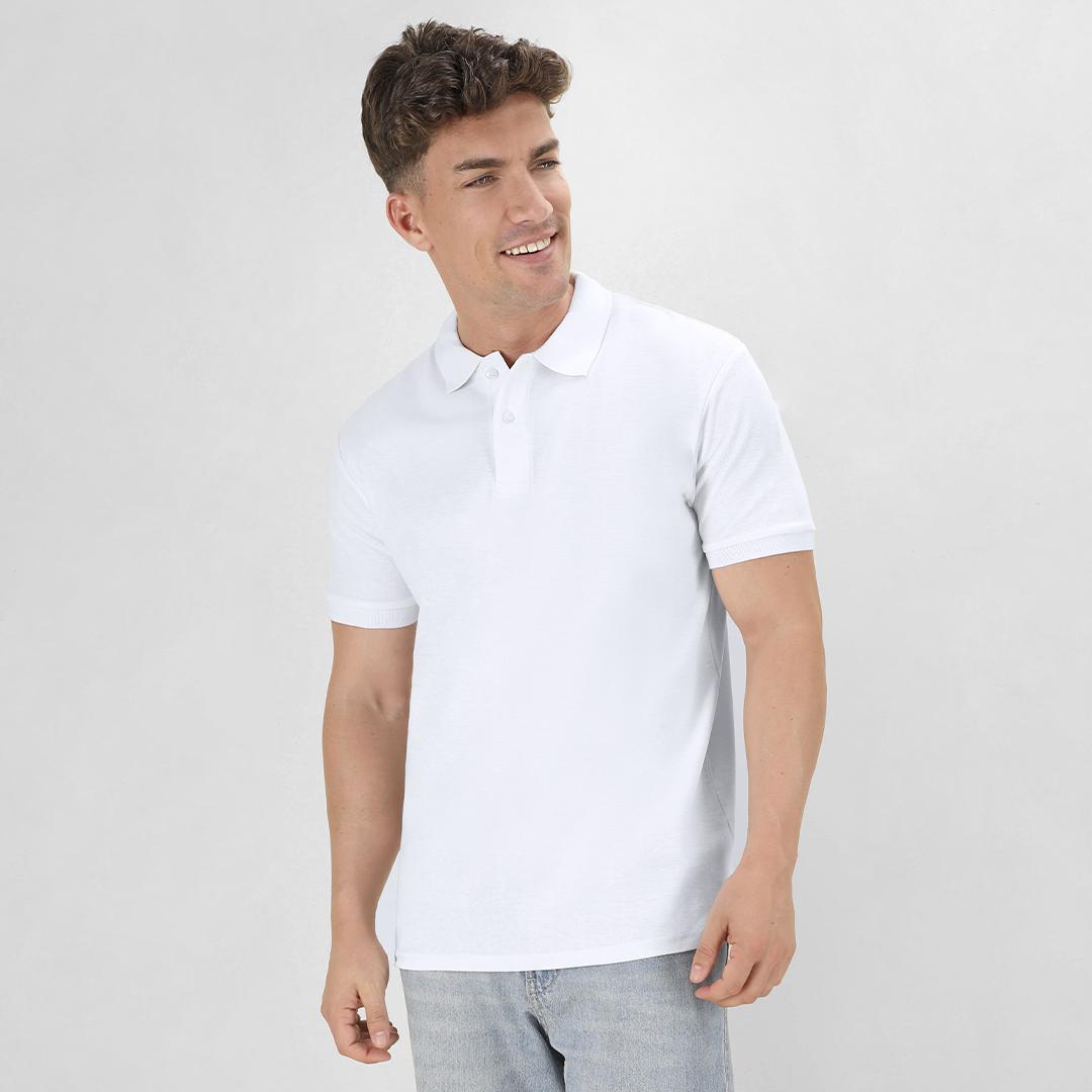 Polo Adulto Blanco Koupan personalizado para empresas