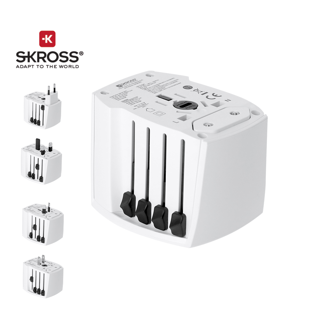 Adaptador Viaje Univ. Skross MUV USB 30W personalizado para empresas