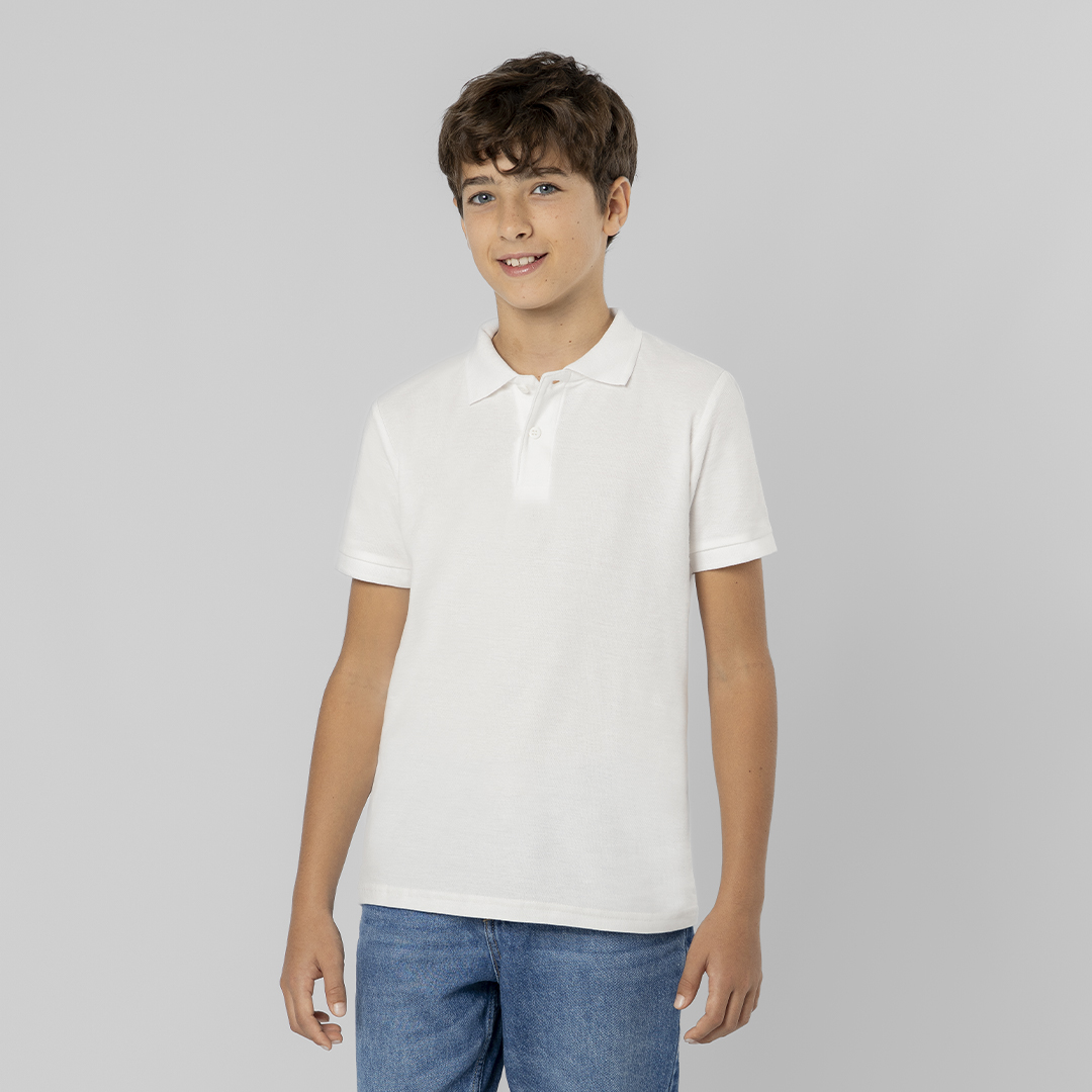 Polo Niño Blanco Charles personalizado para empresas
