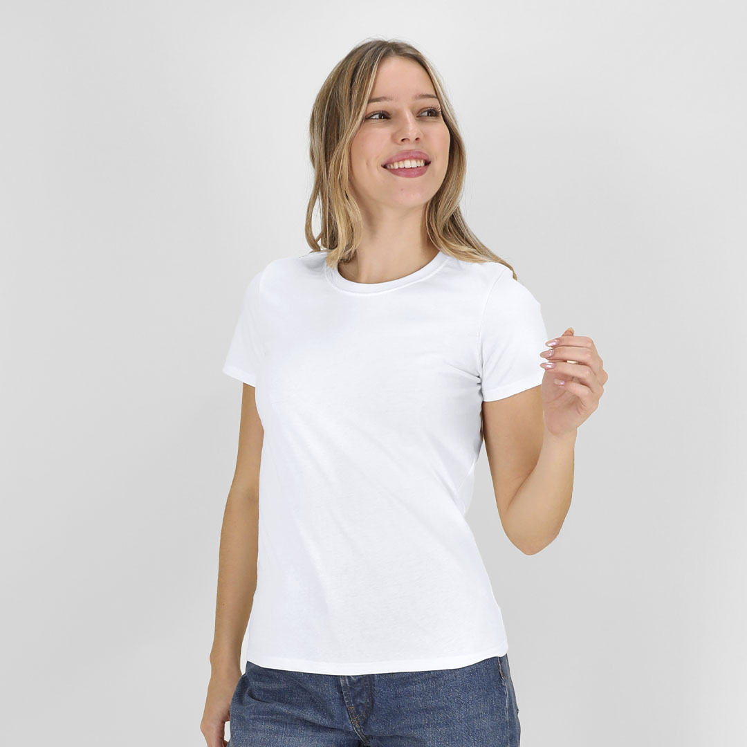 Camiseta Mujer Blanca Keya Wcs180 personalizado para empresas